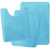 Alfombrilla de baño Amazon transfronteriza, alfombrilla absorbente de color liso simple, alfombra de baño de vellón de coral, tres piezas, resistente a las manchas
