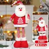 Nuevos Adornos Retráctiles de Muñeca Navideña, Regalos de Navidad, Papá Noel, Muñeco de Nieve, Reno, Muñecas de Piernas Largas, Decoraciones de Muñeca