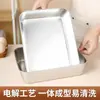 Caja de Acero Inoxidable 304 para Conservar Alimentos Caja Rectangular de Almacenamiento para Refrigerador con Tapa Plato para Platos Fríos de BBQ Plato para Frutas Sartén para Pescado al Vapor Pescado a la Parrilla