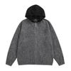 Suéter Cardigan Solto Tendência Marca Atmosfera Americana Outono e Inverno 2024 Novo Casaco de Tricô com Capuz Estilo Rua Top