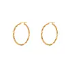 Moda Ins Europea y Americana Simple Accesible Lujo Versátil Pendientes Joyería Acero Inoxidable Chapado 18K Exagerados Pendientes Retorcidos de Alambre Cuadrado