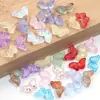 Cadena de teléfono móvil de vidrio con forma de estrella de cinco puntas y mariposa con degradado de color, pulsera, collar de cuentas, colgante de borla, material de accesorios DIY