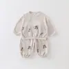 Conjunto Nuevo Estilo Otoño 2026 Sudadera Redonda Pequeña para Bebé Conjunto Versátil Estilo Primavera y Otoño para Niños Conjunto de Dos Piezas para Exteriores