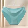 Fabricantes de calidad europeos y americanos transfronterizos, ropa interior sencilla sin costuras de una pieza de seda de hielo para damas, calzoncillos transpirables para chicas desnudas