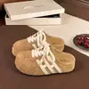Medias Pantuflas Cerradas de Suela Gruesa para Mujer, Nuevas de Primavera 2026 Más Vendidas Zapatillas Estilo Alemán, Pantuflas Perezosas Estilo Birkenstock
