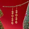 Pendientes Transfronterizos Europeos y Americanos Nuevo Año 2026 Pendientes Geométricos Cortados Creativos Moda Simples Pendientes Digitales Pendientes para Mujeres