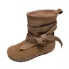 Botines Cortos Estilo Coreano Retro con Lazo Estilo Birkenstock para Mujer 2026 Otoño Nueva Llegada Elegantes con Suela Gruesa para Aumentar la Altura y Adelgazar