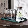 Juego de tazas de vidrio para el hogar, taza para beber, taza de té verde resistente a altas temperaturas, taza de té de estilo chino antiescaldaduras, lujo ligero de alta calidad