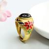 Anillo de Ámbar Natural Guan Yu Anillo de Dedo de Ámbar Sangriento Joyería de Estilo Étnico Fábrica Venta al por Mayor Dropshipping S3120510