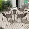Mesas y Sillas de Exterior para Jardín, Patio, Balcón, Cafetería de Ratán para Ocio, Juego de Sillas de Café Impermeable y a Prueba de Sol
