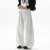 Pantalones de chándal anchos de algodón premium para otoño 2026 para hombres y mujeres, corte relajado, cordón, caída, pierna recta, pantalones casuales de moda