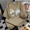 Camiseta de Manga Corta con Estampado de Lazo, Estilo Nuevo de Verano para Mujer, Estilo Casual Perezoso, Top Oversize Holgado de Marca Trendy Ins