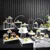 Soporte Creativo de Malla de Tres Niveles para Maquetas, Soporte de Postres para Bodas, Soporte de Exhibición de Pasteles Multicapa Europeo para Cumpleaños