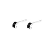 Fanghang Nuevo Pendientes Negros Semicirculares de Plata de Ley S925 para Mujer Combinan con Todo Estilo Frío de Arco Pequeño Pendientes Blancos Exquisitos