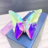 Broche de borboleta de simulação europeia e americana liga cristal tridimensional pin de alta qualidade textura retrô avançada acessórios de vestuário atacado