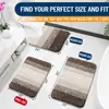 Juego de alfombrillas de baño de cachemir sintético a rayas degradadas, que incluye una alfombrilla de baño, una alfombrilla para el suelo del baño y una alfombrilla de entrada, todas ellas absorbentes, antideslizantes, resistentes a las manchas y fáciles de limpiar