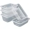 Caja de Almuerzo Desechable al por Mayor Cuatro Compartimentos Dos Cinco Compartimentos Negra Caja de Empaque para Llevar Redonda Tazón de Plástico Rectangular Caja de Comida Rápida