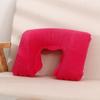 Almohada de viaje al por mayor de fábrica Sanbao para exteriores en forma de U, almohada inflable multifuncional para la siesta con flocado