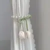 Nuevas Correas para Cortinas, Hebillas Magnéticas de Perlas, Correas de Tul Tulipán para Cortinas, Accesorios Creativos de Decoración para Cortinas, Cortinas con Cuerda para Recoger