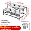 Suporte de Especiarias de Aço Inoxidável com 16 Compartimentos, Caixa de Geleia, Pequena Caixa de Especiarias, Suporte Fixo Comercial, Conjunto de Cozinha para Hot Pot