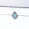 Stud para Olho e Orelha em Liga de Titânio G23 Opala Aurora Rosqueamento Interno de Titânio ASTM F-136 Stud para Lábio Opala Joia para Piercing