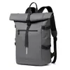Mochila de negocios enrollable para hombre, nuevo modelo 2026, bolsa de viaje para computadora de gran capacidad, mochila estudiantil de color sólido a la moda