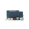 Juego de Té de Cinco Hornos Famosos con Una Tetera y Cuatro Tazas, Juego de Regalo con Opciones de Logo, Regalo de Lujo de Alta Gama