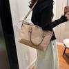 Bolsa Feminina Nova Moda Cor Contrastante Casual Simples para o Dia a Dia Grande Capacidade Ombro Transversal Bolsa Tote Bolsa de Pulso para Mulheres