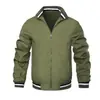 Chaqueta de béisbol para hombre talla europea, abrigo casual para primavera y otoño, color liso, cuello alto, con cremallera, ropa para hombre, comercio exterior transfronterizo