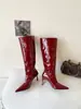 [] Botas de Charol de Punta Fina con Tacón de Aguja Hasta la Rodilla para Mujer, Botas Largas Debajo de la Rodilla, Adelgazantes, Botas Super Adelgazantes, Botas Altas 2026