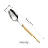 Cola Puntiaguda Mango de Madera Estilo Retro Japonés Acero Inoxidable Cubiertos Occidentales Cuchillo para Bistec y Tenedor Cuchara Cuchara para Postre Mango de Fresno Sapele