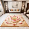 Nueva Alfombra de Loto Estilo Chino, Alfombrilla Cuadrada de Terciopelo de Cristal para Piso, Absorbente de Agua, Antideslizante, Fácil de Cuidar y Fácil de Limpiar
