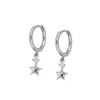 Brincos Minimalistas de Estrela de Cinco Pontas com Agulha de Prata S925 Brincos de Diamante Moda Brincos da Moda Joias de Orelha da Moda Europeia e Americana para Mulheres