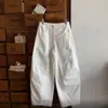 Pantalones Blancos Simples Casuales de Pierna Ancha para Mujer 2026 Verano Nuevos de Cintura Alta Versátiles Sueltos Adelgazantes Cortos de Guadaña