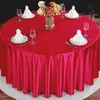 Toalha de Mesa de Cetim de Luxo para Hotel, Toalha de Mesa Redonda para Restaurante, Tecido para Banquete, Toalha de Mesa Simples de Cetim de Seda de Cor Sólida Estilo Europeu para Casamento