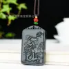 Jade Verde Hetian Natural Colgante Largo de Dragón y Fénix Colgante de Jade para Pareja Colgante de Dragón Verde y Fénix Suministro en Vivo