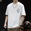 Camiseta estampada de manga corta de marca moderna para hombre, ropa de verano talla grande, nueva camiseta pesada estilo americano para hombre 2026