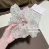 Goma para el pelo de malla con lunares color café para mujer, Cuerda para el pelo de alta gama y elegante para coleta, Accesorio para moño, Flor para el pelo, Cuerda para el pelo