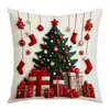Nova fronha de pelúcia curta com estampa de boneco de neve de desenho animado para decoração de Natal, adequada para sofá, sala de estar e quarto, atacado