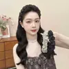 Diadema hecha a mano de tela tejida con estampado floral, esponjosa y con dientes, para mujer, estilo nuevo con un toque de alta gama, diadema de princesa de corona alta, elegante accesorio para el cabello
