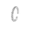 Anillo de Parche de Cuentas Redondas de Zircón Moda Francesa Apilable Delgado Brillo Anillo para Dedo Índice Elegante Delicado Anillo de Dedo con Cuentas Ligeras entre Diamantes