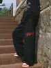 Pantalones Deportivos de Caída de Moda Estilo Urbano para Hombres y Mujeres, Primavera y Otoño Estampado de Letras Rectos Holgados Versátiles Casuales Largos