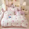 Juego de ropa de cama de tres o cuatro piezas de algodón puro HelloKitty, estampado de dibujos animados 100% algodón, grado A para maternidad e infantil, funda de edredón para niña