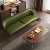 Alquiler apartamento sofá de cuero moderno minimalista sofá largo asiento doble o triple estilo italiano minimalista sofá para apartamento pequeño