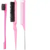 Amazon Juego de Peines para Peluquería Cepillo para Cejas Cepillo para Línea del Cabello Peine de Dos Tonos para Resaltar Peine de Plástico de Tres Filas Punta de Aguja de Acero Peine de Cola