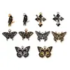 Aleación de Mariposa Negra, Dorada y Plateada Esmalte Joyería Accesorios DIY Collar Pulsera Colgante Hecho a Mano Materiales