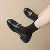 Mocasines de mujer sin cordones con suela gruesa, nueva colección de otoño 2026, zapatos pequeños de cuero estilo británico, calzado de mujer a la moda