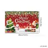 Tecido de fundo de Natal em estoque, pronto para envio, com estampas de alta definição do Papai Noel, bonecos de neve e renas, perfeito para decorações de fim de ano.