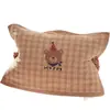 Funda de almohada de algodón puro, Par de algodón, Funda de almohada de gasa de dibujos animados, Antideslizante, Anticaída, Funda de almohada para el hogar, Paquete individual