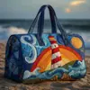2026 Nueva Serie Náutica Retro Transfronteriza Bolsa de Viaje Acolchada Portátil para Distancias Cortas Bolsa Deportiva Multifuncional para Fitness